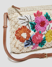 Zoe Embroidered Crochet Crossbody Bag, , large