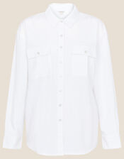 Pocket Shirt in Linen Blend, Ivory (IVORY), large