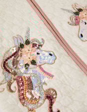 Unicorn Embellished Quilted Jacket, Ivory (IVORY), large