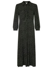 Ditsy Print Shirt Dress with LENZING™ ECOVERO™, Black (BLACK), large