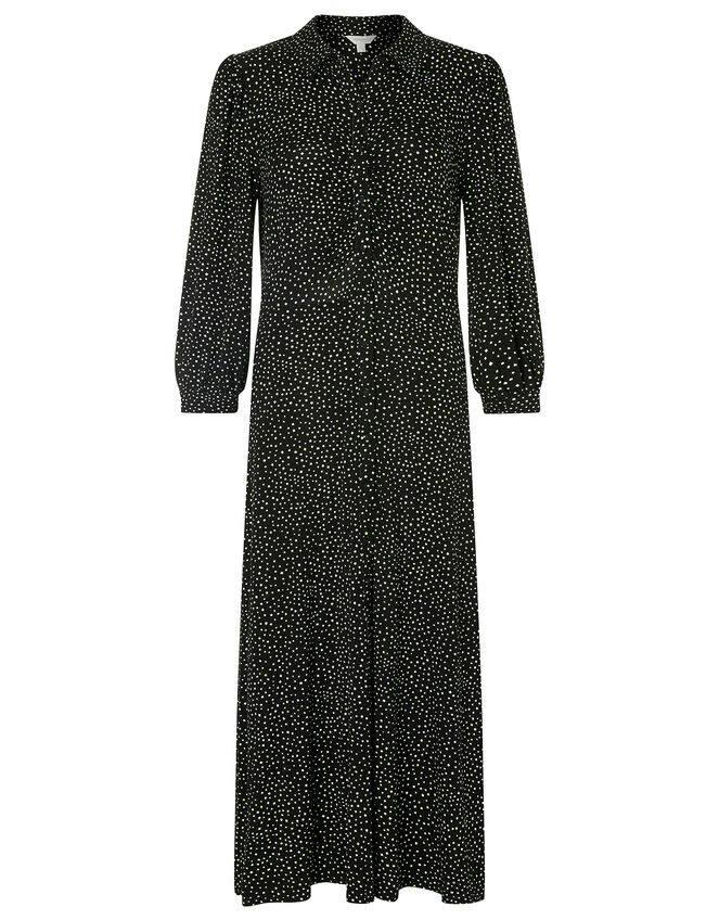 Ditsy Print Shirt Dress with LENZING™ ECOVERO™, Black (BLACK), large