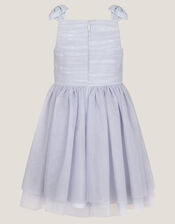 Olivia Pearl Ruched Tulle Dress, Blue (BLUE), large