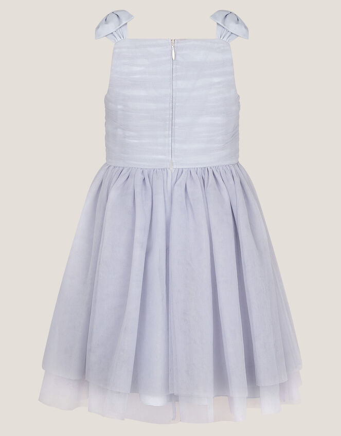 Olivia Pearl Ruched Tulle Dress, Blue (BLUE), large