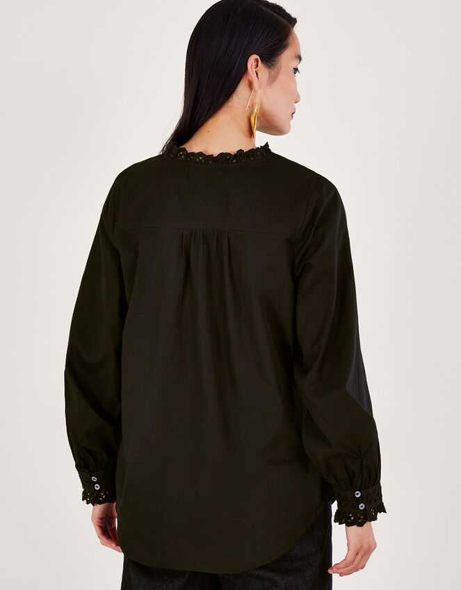 Broderie Shirt, Black (BLACK), large