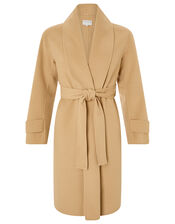 Bella Blanket Wrap Coat, Camel (CAMEL), large