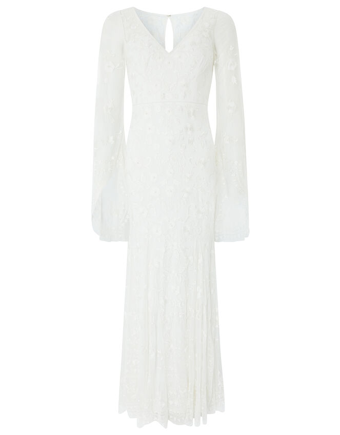 Evelina Bridal Fluted Sleeve Embellished Dress Ivory | Wedding Dresses ...