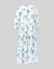 East Pami Palm Print Midi Dress, Ivory (IVORY), large