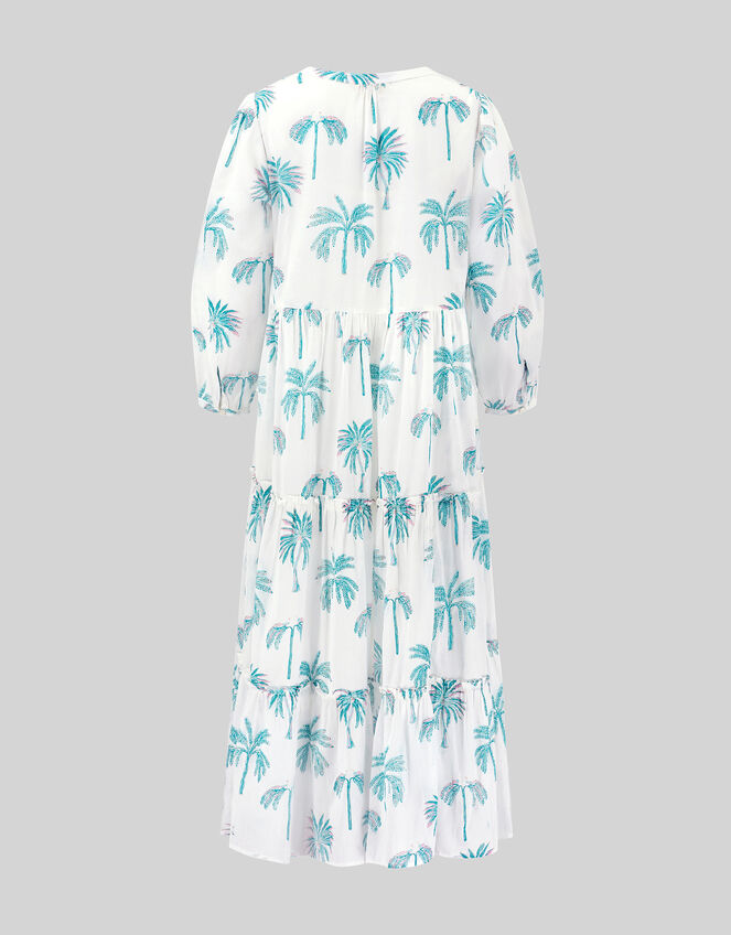 East Pami Palm Print Midi Dress, Ivory (IVORY), large