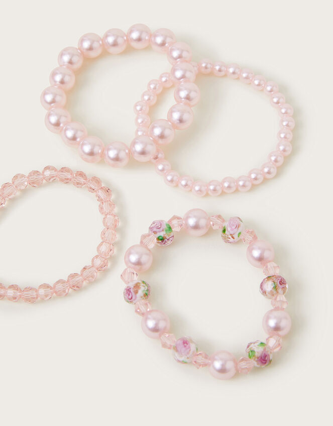 4-Pack Pearl Bead Stretch Bracelets, , large