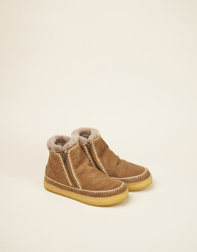 Laidback London Crochet Ankle Boots, Camel (BEIGE), large