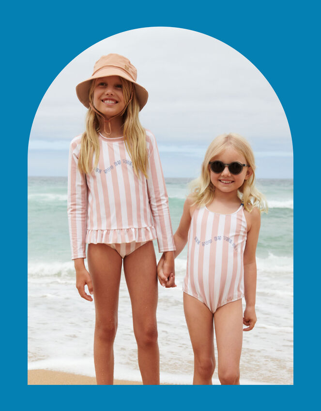 Liewood Dagny Stripe Swim Set, Pink (ROSE), large