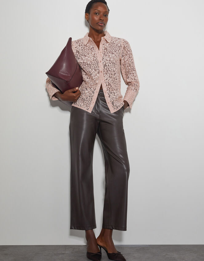 Lia Floral Lace Shirt, Pink (PINK), large