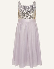 Truth Square Neck Heather Sequin Dress, LAVENDER, large