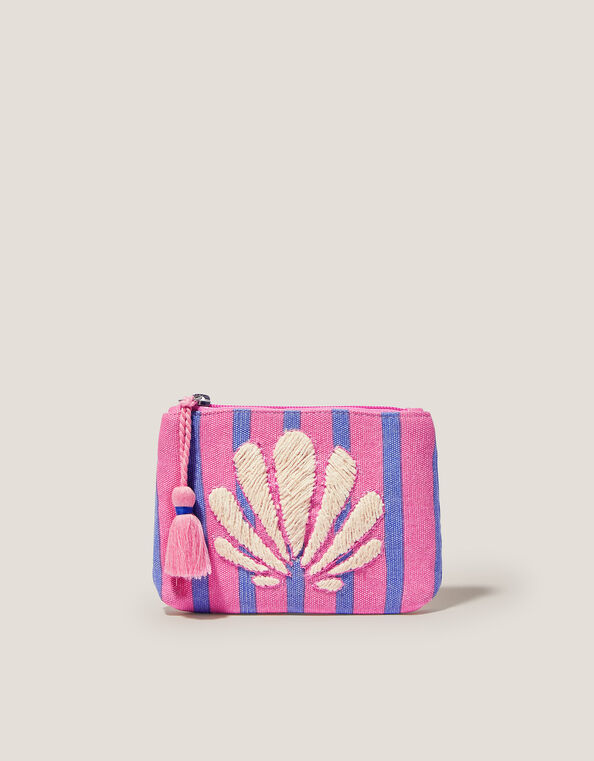 Embroidered Shell Coin Purse, , large