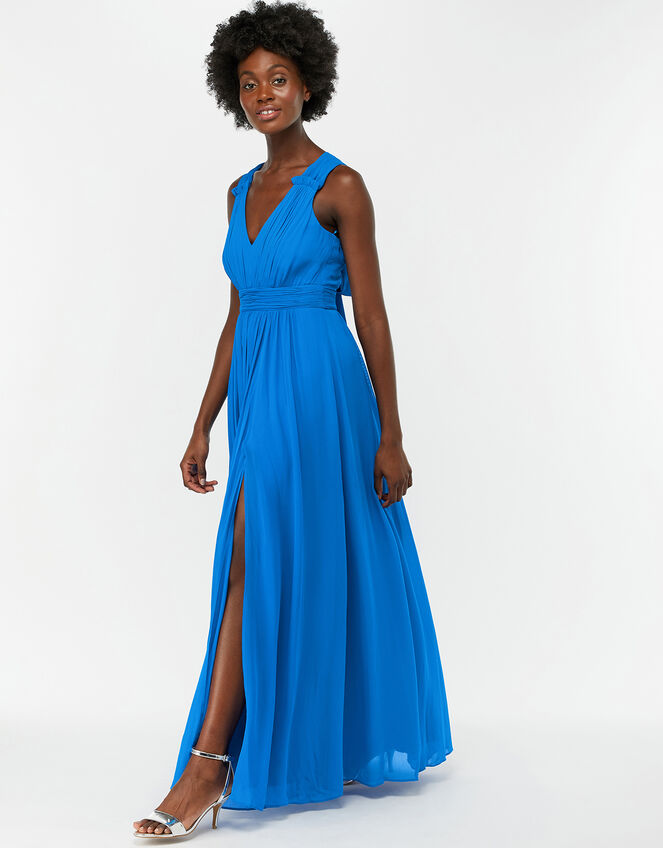 Sinead Bow Back Maxi Dress, Blue (BLUE), large