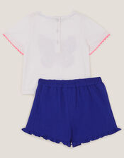 Baby Jersey Butterfly T-Shirt & Shorts Set, Ivory (IVORY), large