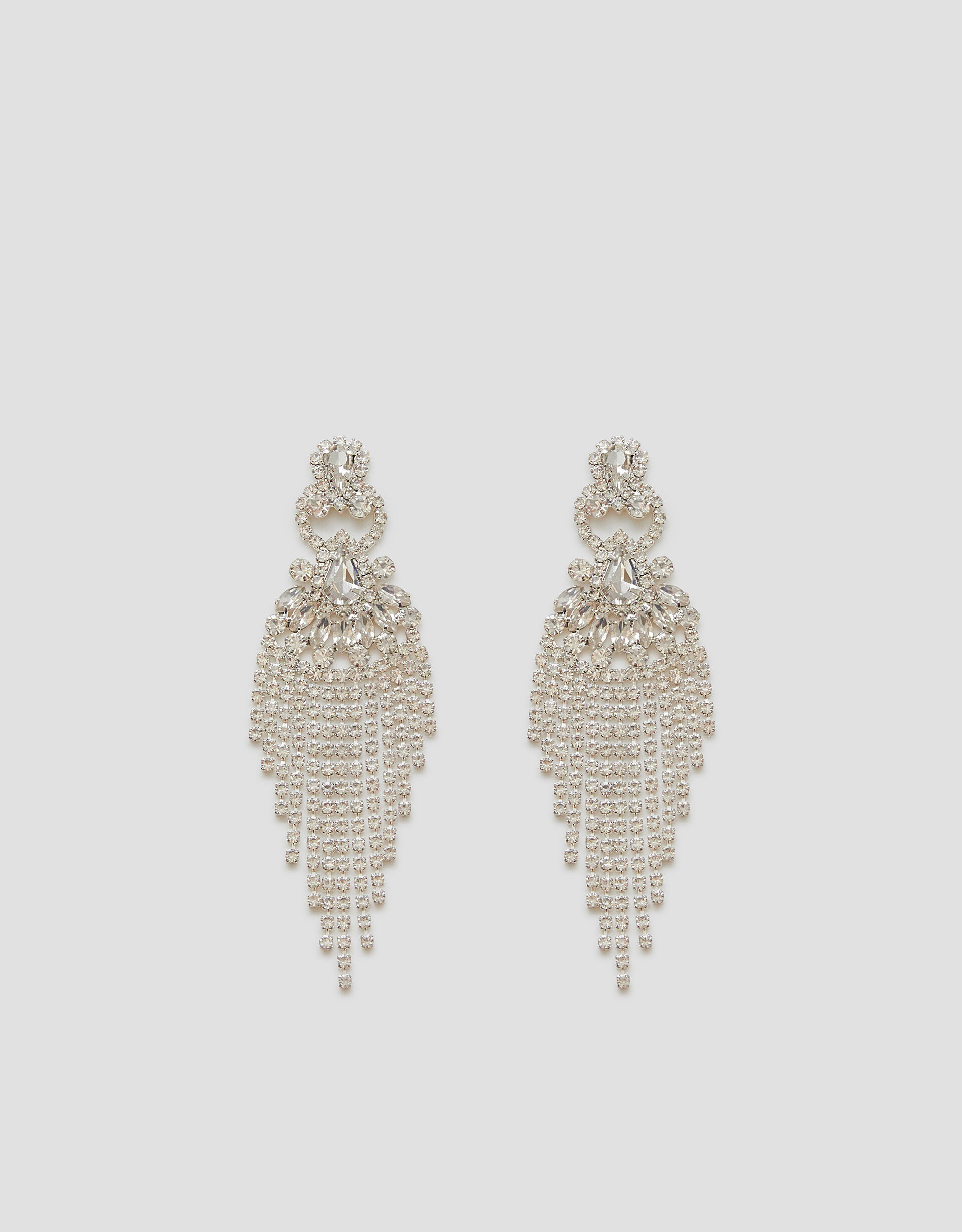 Crystal Diamante Fringe Drop Earrings