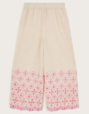 Broderie Wide Leg Trousers, Ivory (IVORY), large