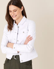 Willow Denim Jacket, White (WHITE), large