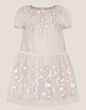 Baby Astrid Appliqu&eacute; Butterfly Swing Dress, White (WARM IVORY), large