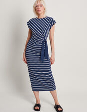 Sanya Stripe Tie Dress, Blue (NAVY), large