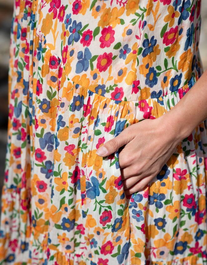 La Galeria Elefante Mediterranean Floral Maxi Dress, Multi (MULTI), large