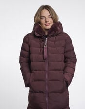 Rino & Pelle Hudson Long Padded Coat , Red (BURGUNDY), large