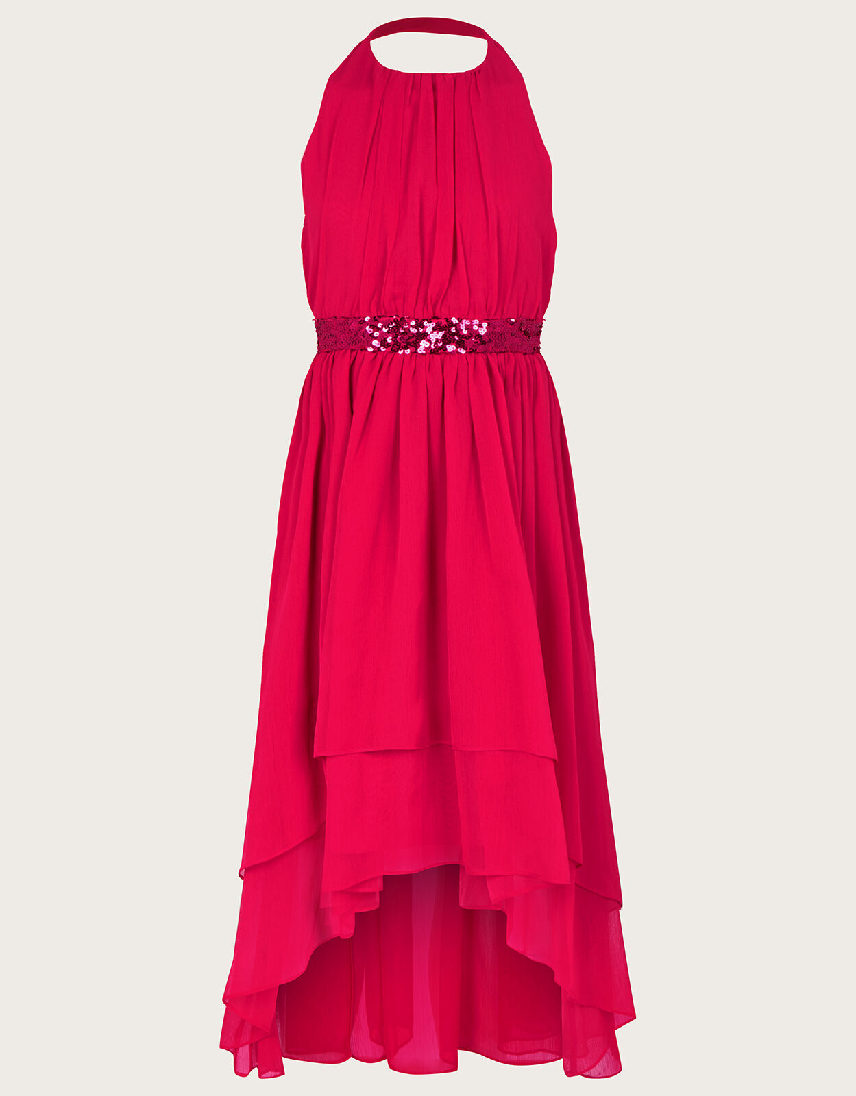 Red halter neck prom dress uk best sale