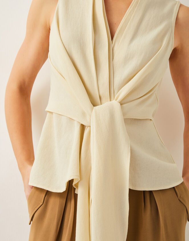 Jasmine Tie-Front Tank Top, Ivory (IVORY), large