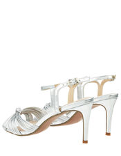 Kitty Knot Heeled Sandals, Silver (SILVER), large