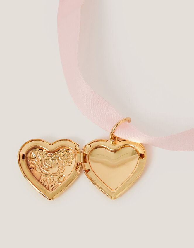 Locket Ribbon Choker Necklace, , large