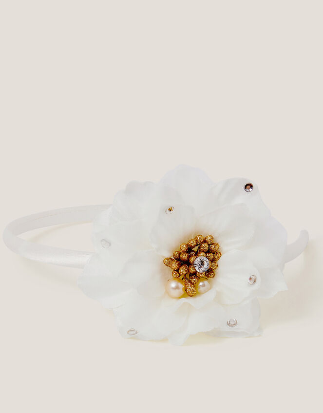 Embellished Floral Corsage Headband, , large