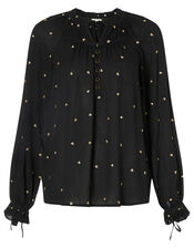 Heart Embroidery Top, Black (BLACK), large