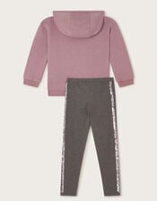 Sequin Unicorn Hoodie and Leggings Set, Purple (LILAC), large