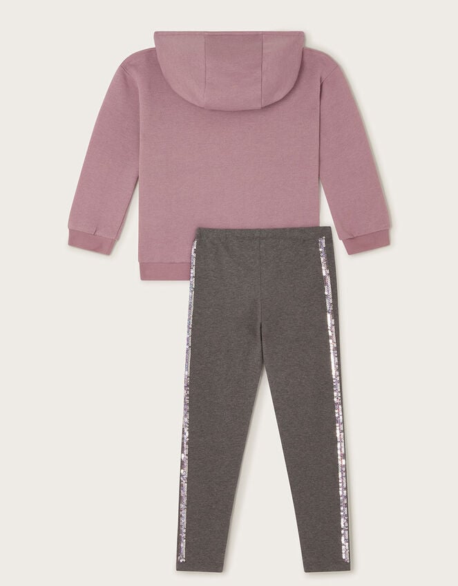 Sequin Unicorn Hoodie and Leggings Set, Purple (LILAC), large