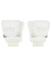 Peppi Sequin Cat Capped Gloves, Ivory (IVORY), large
