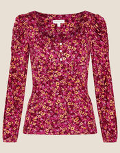 Dee Dee Ditsy Floral Top, Red (RED), large