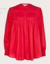 Dahlia Pintuck Oversized Shirt, Pink (PINK), large