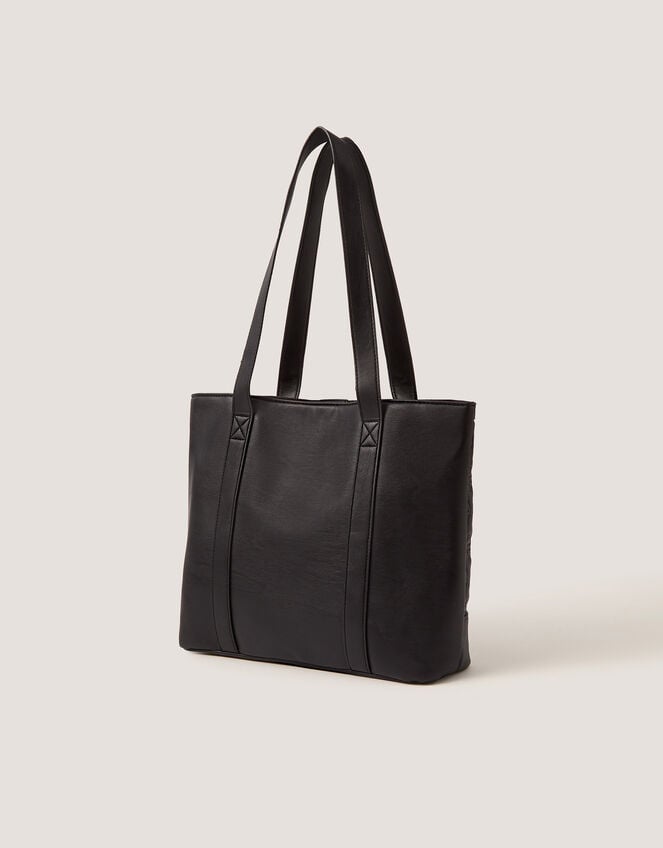 Bow Quilted School Tote Bag, , large