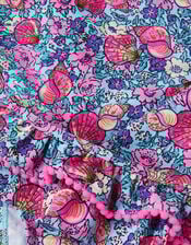 Floral Shell UPF50+ Rash Vest Swim Set, Blue (BLUE), large