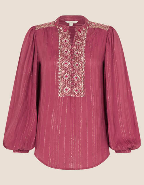 Carol Embroidered Blouse, Pink (ROSE), large