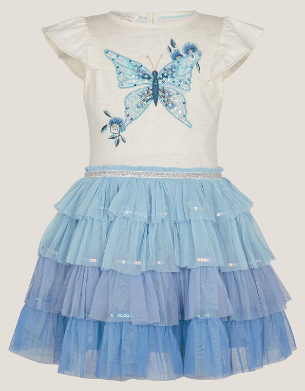 Butterfly Sequin Disco Dress, Blue (BLUE), large