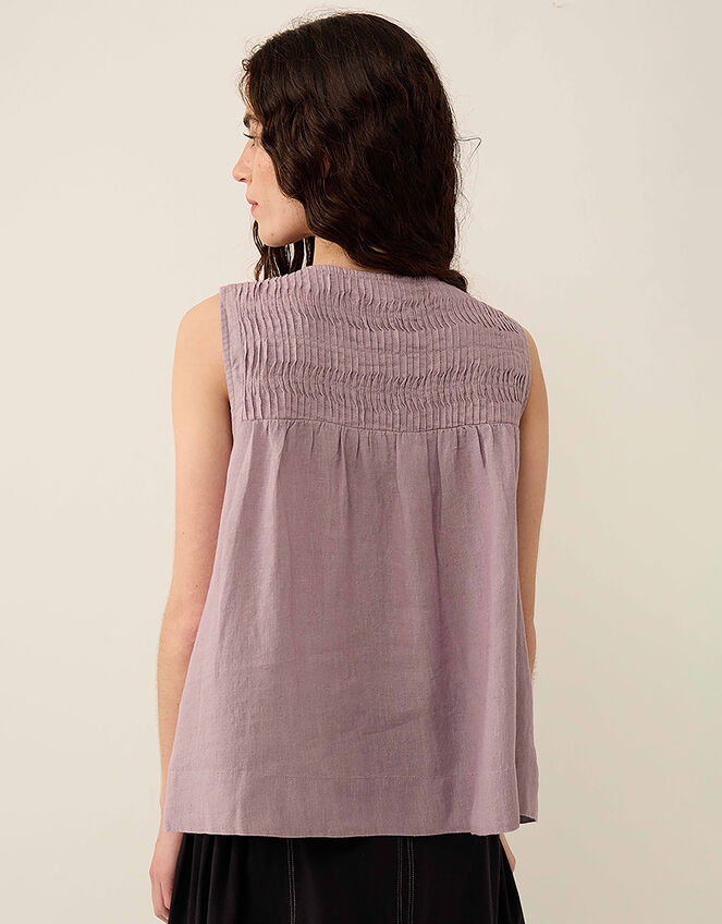 East Liza Sleeveless Linen Top Lilac, Purple (LILAC), large