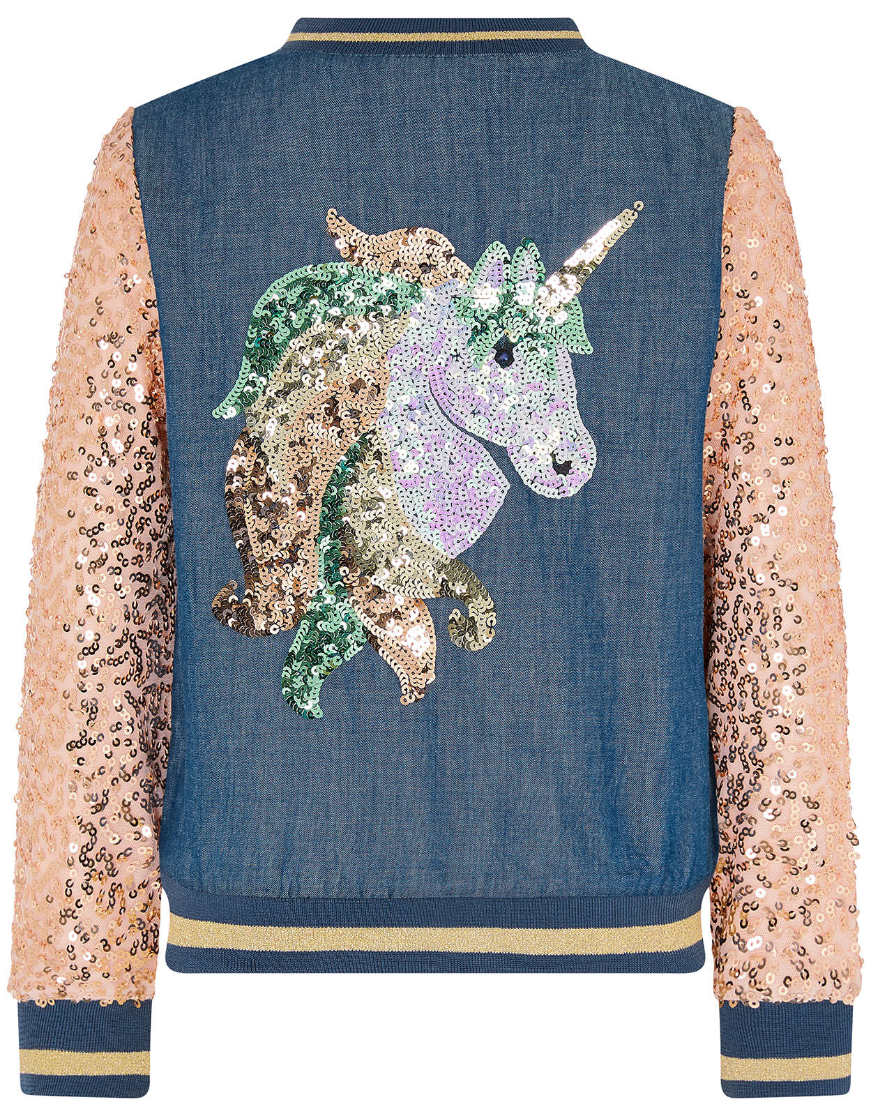 Unicorn sequin bomber jacket top