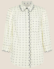 Trinity Scallop Edge Dobby Shirt , Cream (CREAM), large