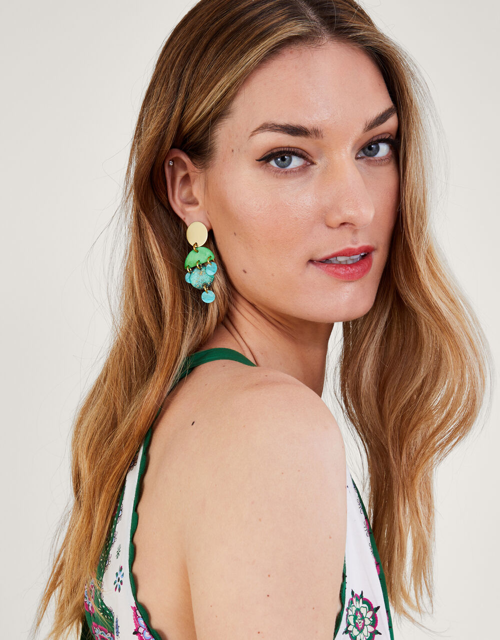 Small Embellished Drop Earrings Accessories Monsoon UK.