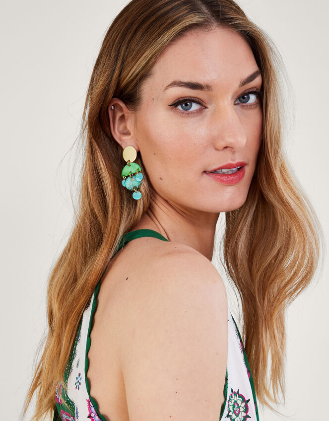 Small Embellished Drop Earrings, , large