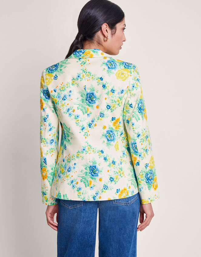 Zimira Floral Print Blazer, Ivory (IVORY), large