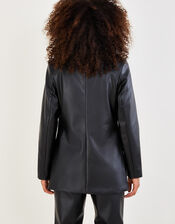 Beth PU Blazer in Recycled Polyester, Black (BLACK), large