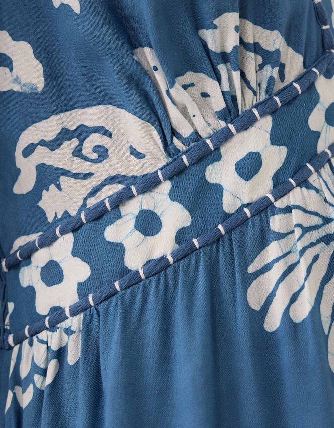 East Kris V-Neck Batik Maxi Dress, Blue (DARK BLUE), large